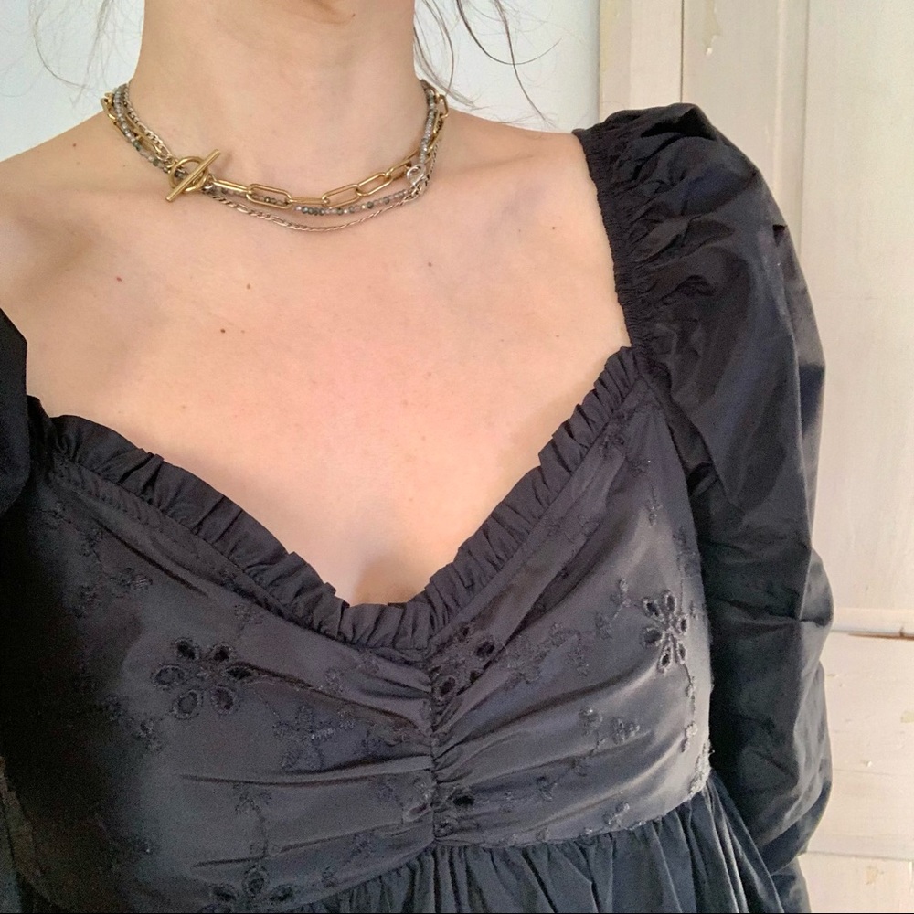 Zara puff sleeve babydoll dress
